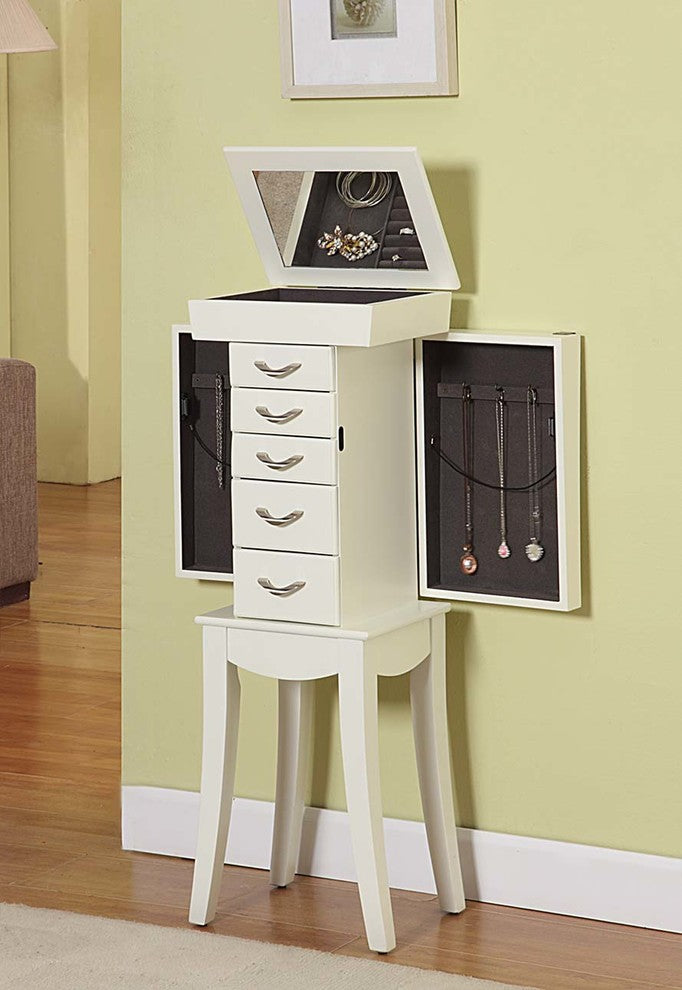 Eiffel Tower 5-Drawer Jewelry Armoire, White