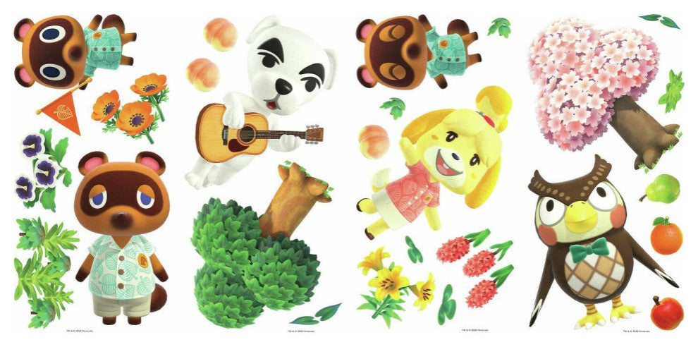 Brown & Yellow & Green Animal Crossing Wall Decals