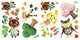Brown & Yellow & Green Animal Crossing Wall Decals