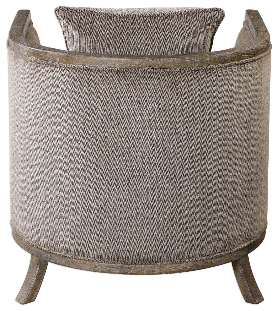 Uttermost Viaggio Contemporary Wood and Fabric Accent Chair in Gray
