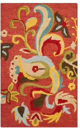 Safavieh Blossom Blm680B Floral Rug, Rust/Multi, 6'0"x6'0" Round