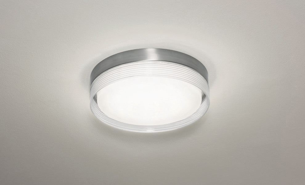 Tribeca 12" LED Flushmount, 20W 120V, Satin Nickel