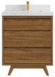 Madison Teak 30 Single Sink Bath Vanity in Dark Natural 2" Empira Quartz
