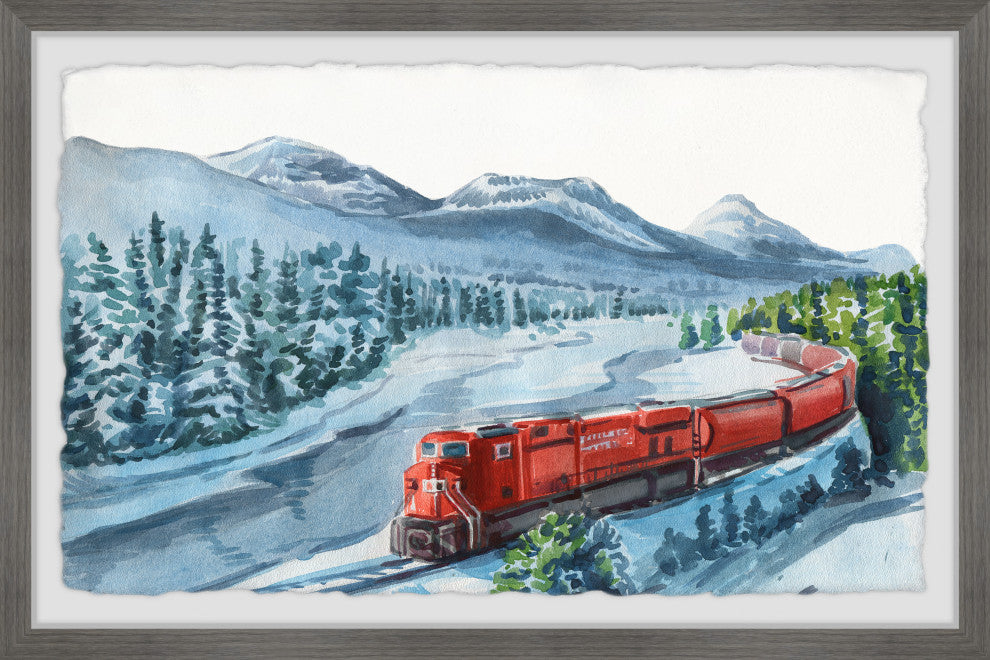 "Train Ride to Yukon" Framed Painting Print, 12x8