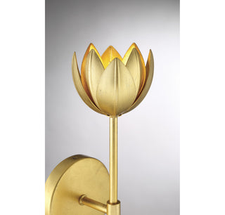 LED Wall Sconce, Matte Black, True Gold