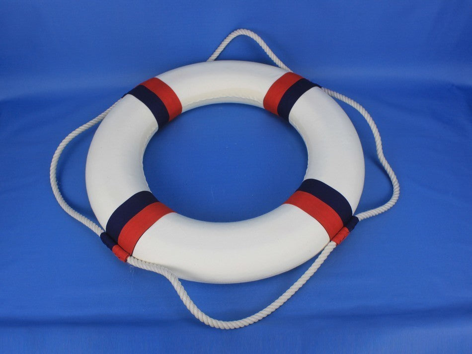 Lifering Life Preserver Decoration Nautical Bathroom Decor, White, 20", Liberty