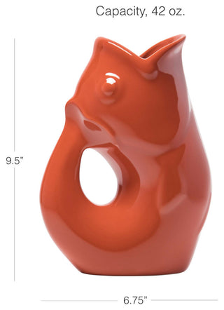 Gurgle Pot Pitcher, 42oz Capacity, 9.5" x 6.75", Paprika