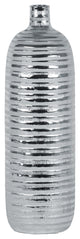 Martha Ceramic Vase, Coated Silver, 16.25"
