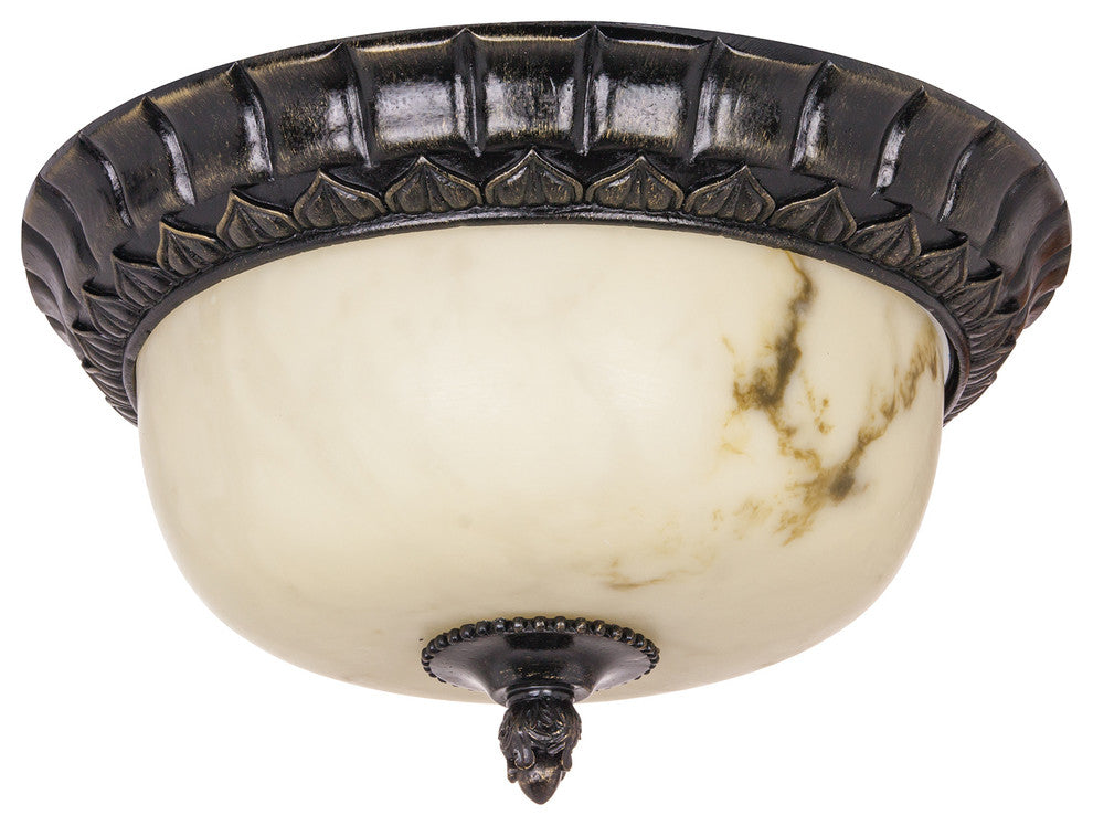 Decorative Dome Ceiling Fixture Weathered Bronze Alabaster Glass
