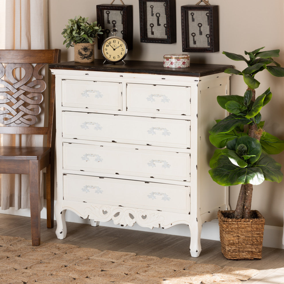 Talitha Traditional Storage Cabinet, Antique White