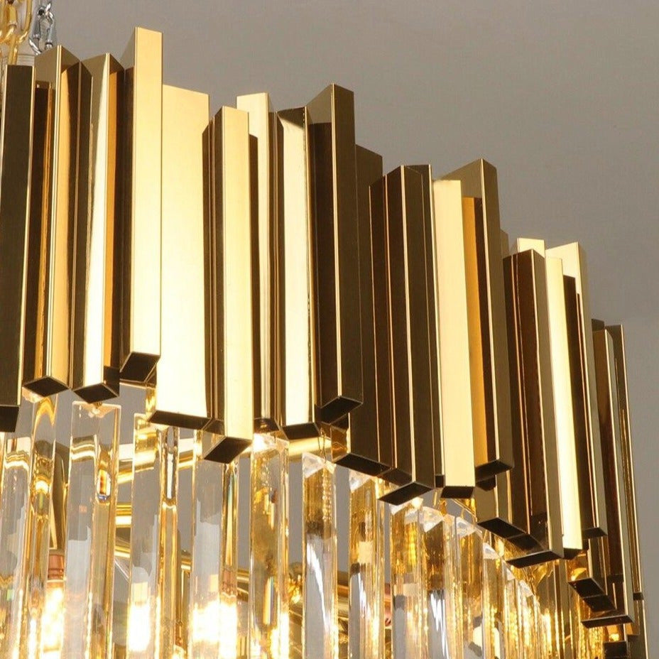 Gio Gold Collection 3-Tier Crystal Chandelier, Diameter 24"