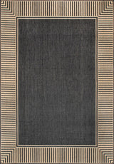 Nuloom Historia Striped Outdoor Area Rug, Dark Grey 4'x6'