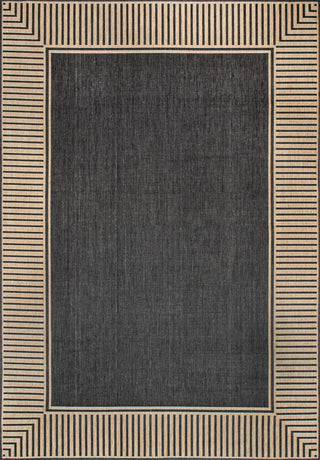 Nuloom Historia Striped Outdoor Area Rug, Dark Grey 4'x6'