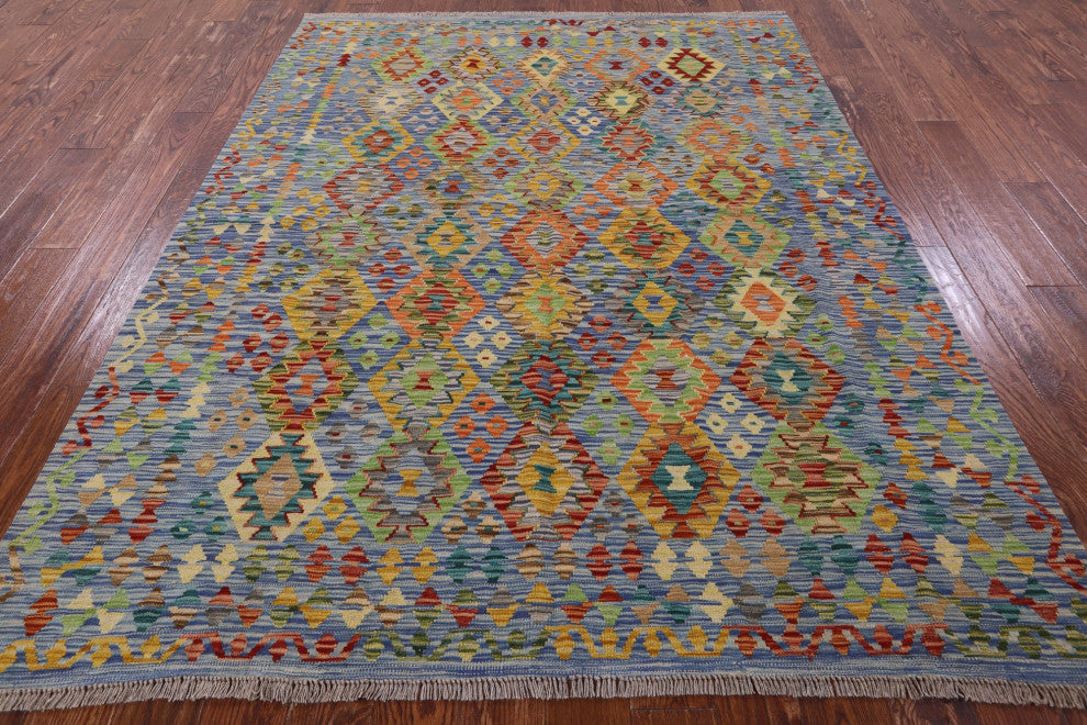 Flat Weave Kilim Reversible Rug 6' 2" X 7' 8" Q8292