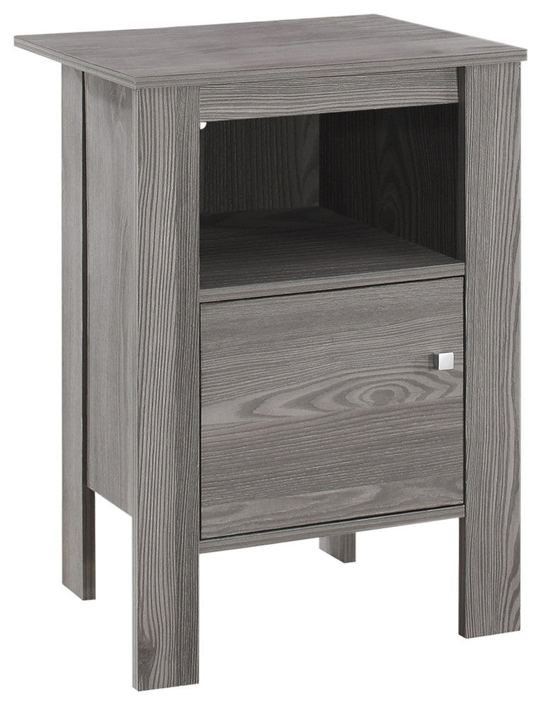 Accent Table, Gray Night Stand With Storage