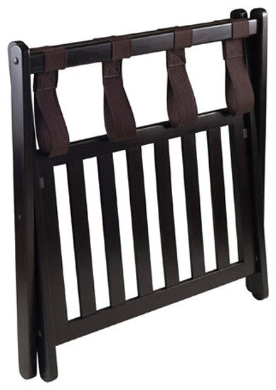 Reese Luggage Rack with Shelf, Espresso