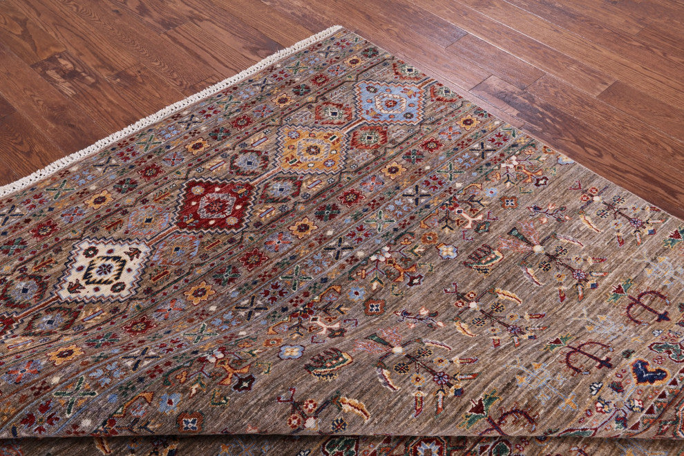 Tribal Persian Gabbeh Handmade Wool Rug 6' 10" X 9' 9" Q10342