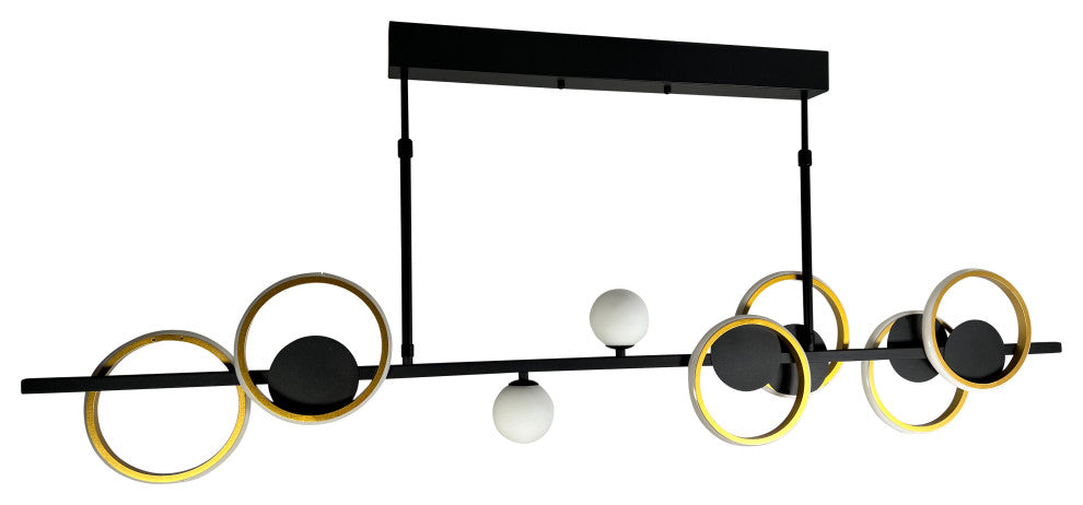 Itzayana 32-Watt Integrated LED and 2-Light Black Island Pendant