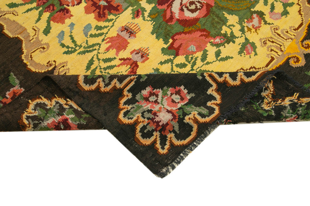 Rug N Carpet - Handmade Bessarabian 6' 7'' x 8' 1'' Vintage Floral Kilim Rug