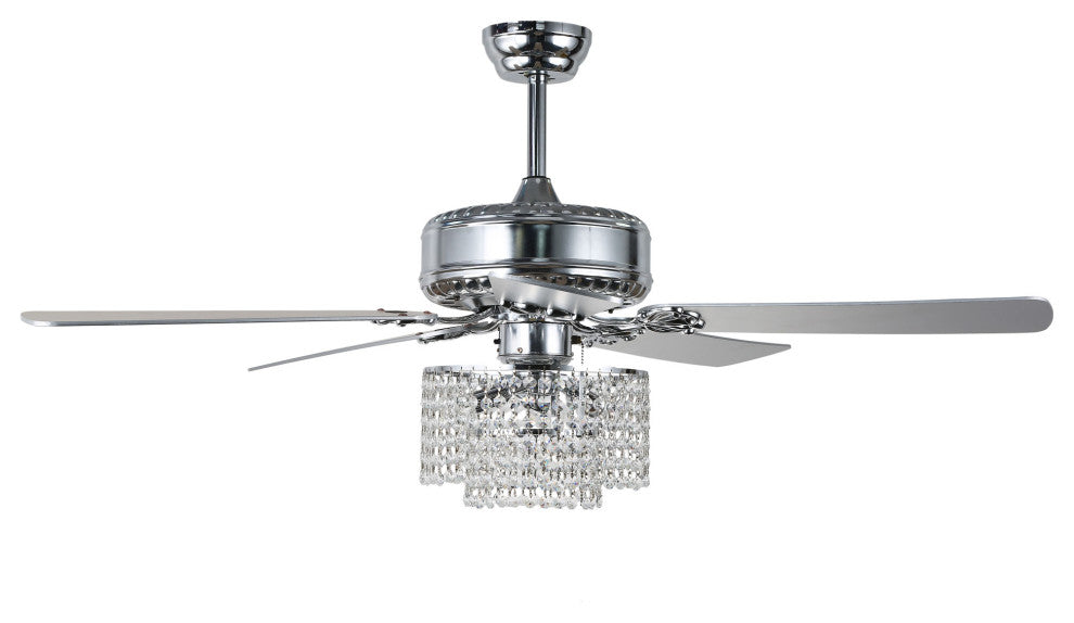 52" 5-Blade Crystal Ceiling Fan With Remote Control and Light Kit Included