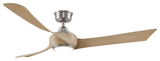 Fanimation Wrap Custom Ceiling Fan Brushed Nickel/Natural with LED Light, 60"