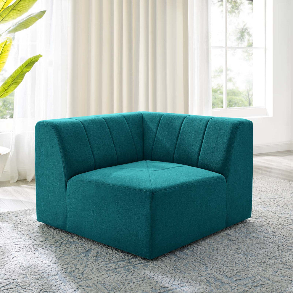 Sofa Corner Chair, Fabric, Teal Blue, Modern, Living Lounge Hotel Hospitality
