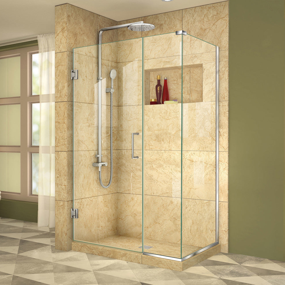 DreamLine Unidoor Plus 39.5"x30.375"x72" Hinged Shower Enclosure, Chrome