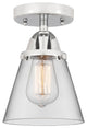 Small Cone Semi-Flush Mount, Polished Chrome, Clear, Clear