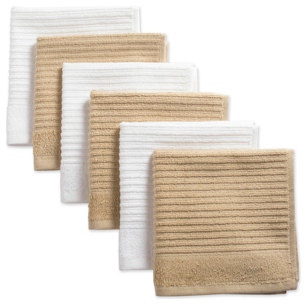 DII Assorted Pebble Ribbed Terry Dishcloth, Set of 6