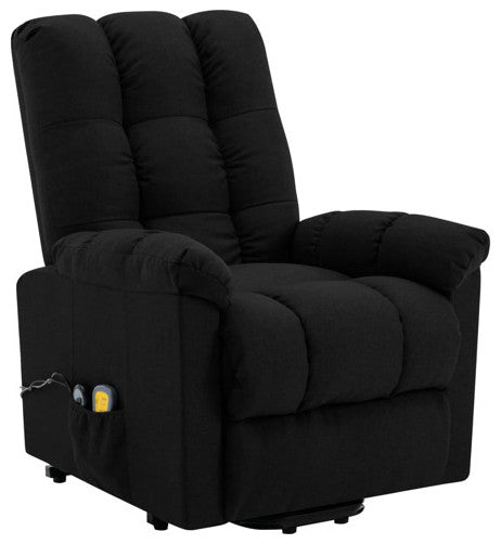 vidaXL Power Lift Recliner Electric Lift Chair for Home Theater Black Fabric