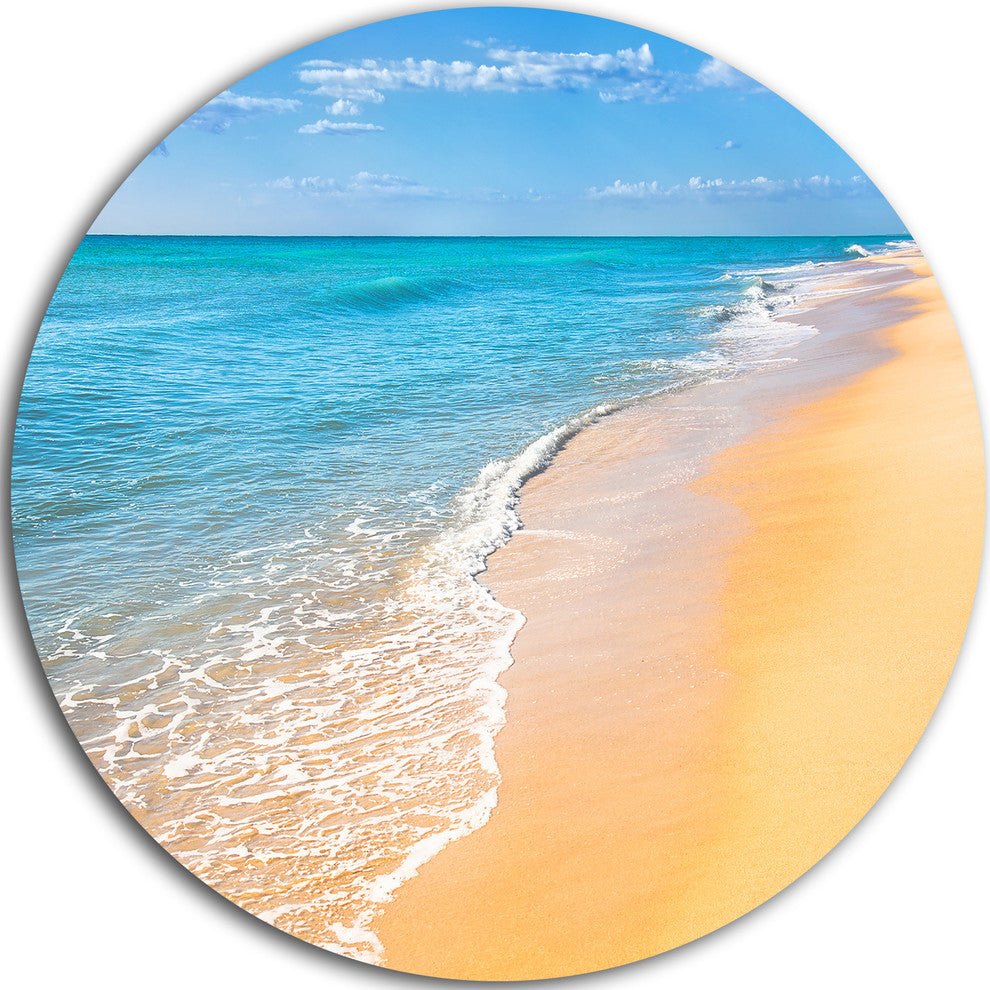 Tropical Blue Sea And Sky, Seashore Photo Disc Metal Wall Art, 36"