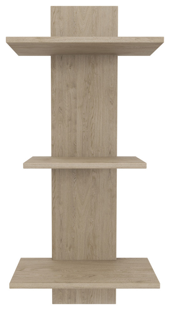Manada-Mist Three-Tier Teak Wall Shelf