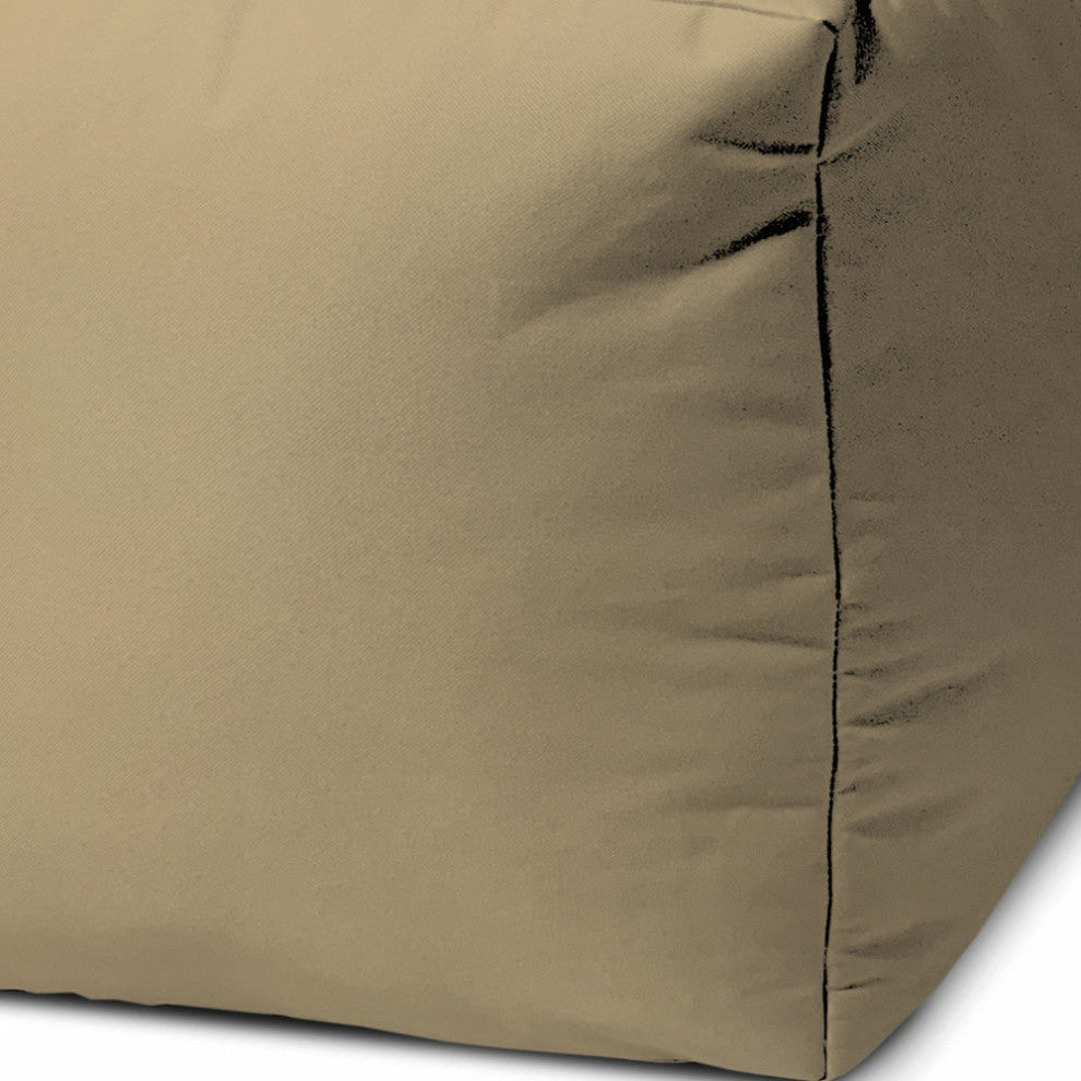 17  Cool Khaki Tan Solid Color Indoor Outdoor Pouf Ottoman