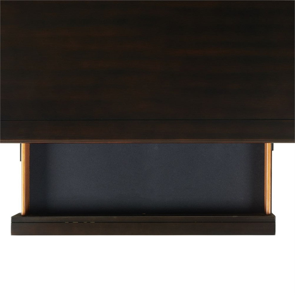 Maklaine Transitional Styled Wood 6-Drawer Chest in Black Finish