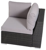 GDF Studio 5-Piece Francisco Outdoor Gray Wicker Sectional With Cushions Set