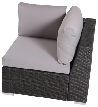 GDF Studio 5-Piece Francisco Outdoor Gray Wicker Sectional With Cushions Set