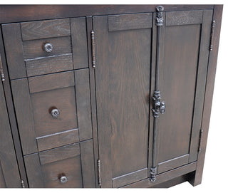 55" Double Vanity, Brown Ash Finish With Gray Granite Top