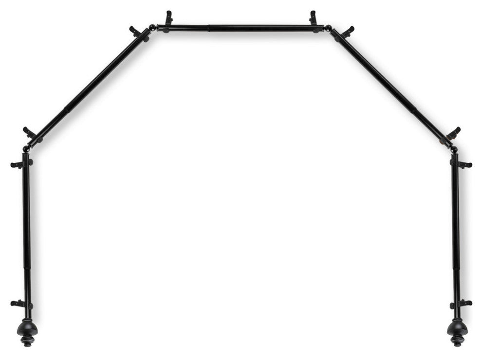 Madalena 13/16" 5-Sided Bay Window Curtain Rod, Black