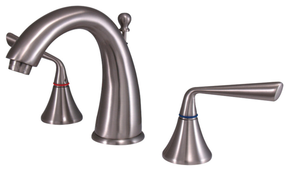 Kingston Brass Widespread Bathroom Faucet With Brass Pop-Up, Brushed Nickel