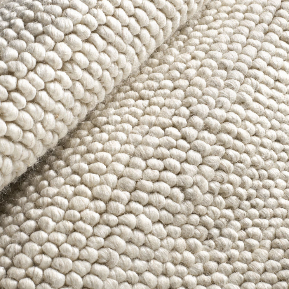 Dash & Albert Niels Ivory Handwoven Wool/Viscose Rug, Ivory, 5' x 8'