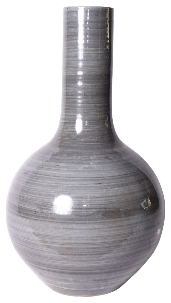 Iron Gray Globular Vase Small