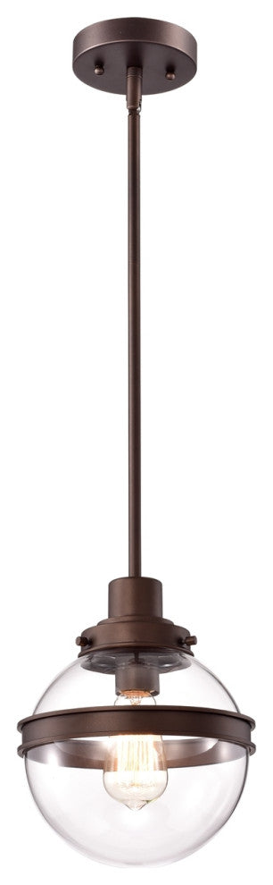 Roan Transitional 1 Light Oil Rubbed Bronze Mini Pendant Ceiling Fixture 9" Wide