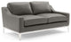 Harness Stainless Steel Base Leather Sofa and Loveseat Set - Gray