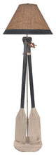 Cottage and Navy 2-Paddle Floor Lamp With Rope