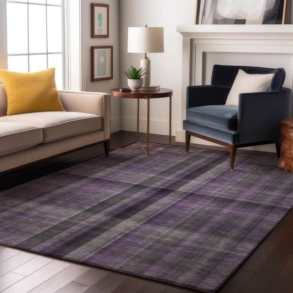 Premium Machine Washable Mayfield AMF548 Purple 3' x 5' Rug