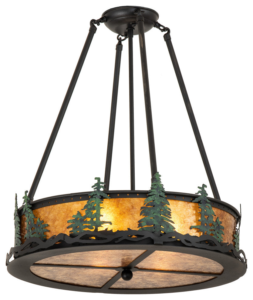 20 Wide Tall Pines Semi-Flushmount