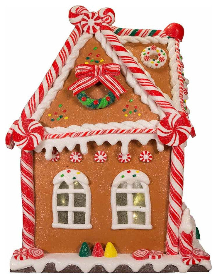 Kurt Adler 13" Battery-Operated Gingerbread House With LED Light and Timer