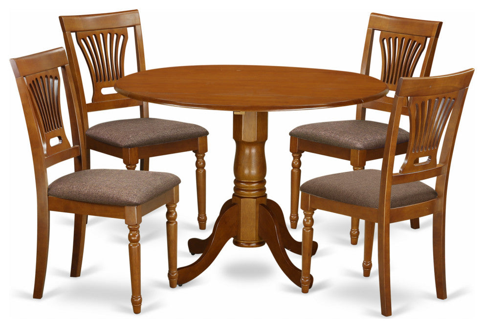 5 Pc Kitchen Nook Dining Set -Round Table Plus 4 Dinette Chairs