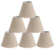 3x6x5" Linen Chandelier Lamp Shade, Natural, Set of 6