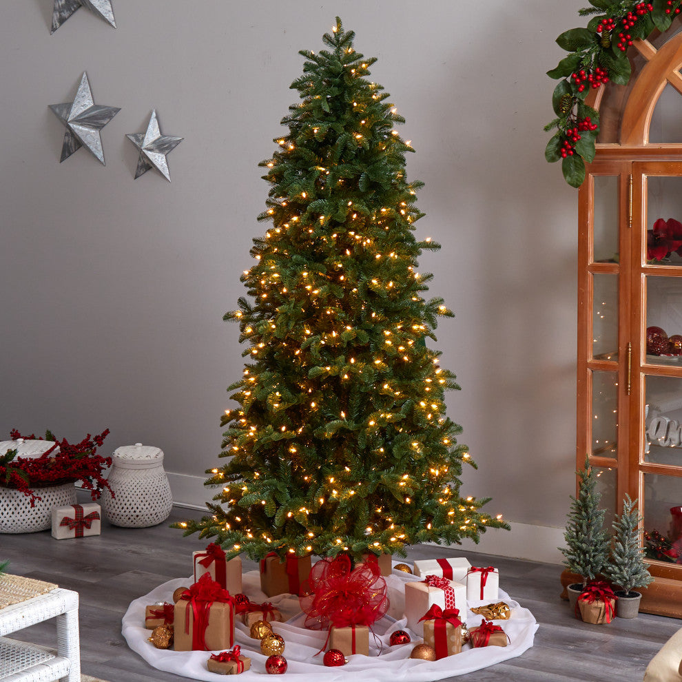 T3346 7 South Carolina Fir Artificial Christmas Tree With 550 Clear Lights